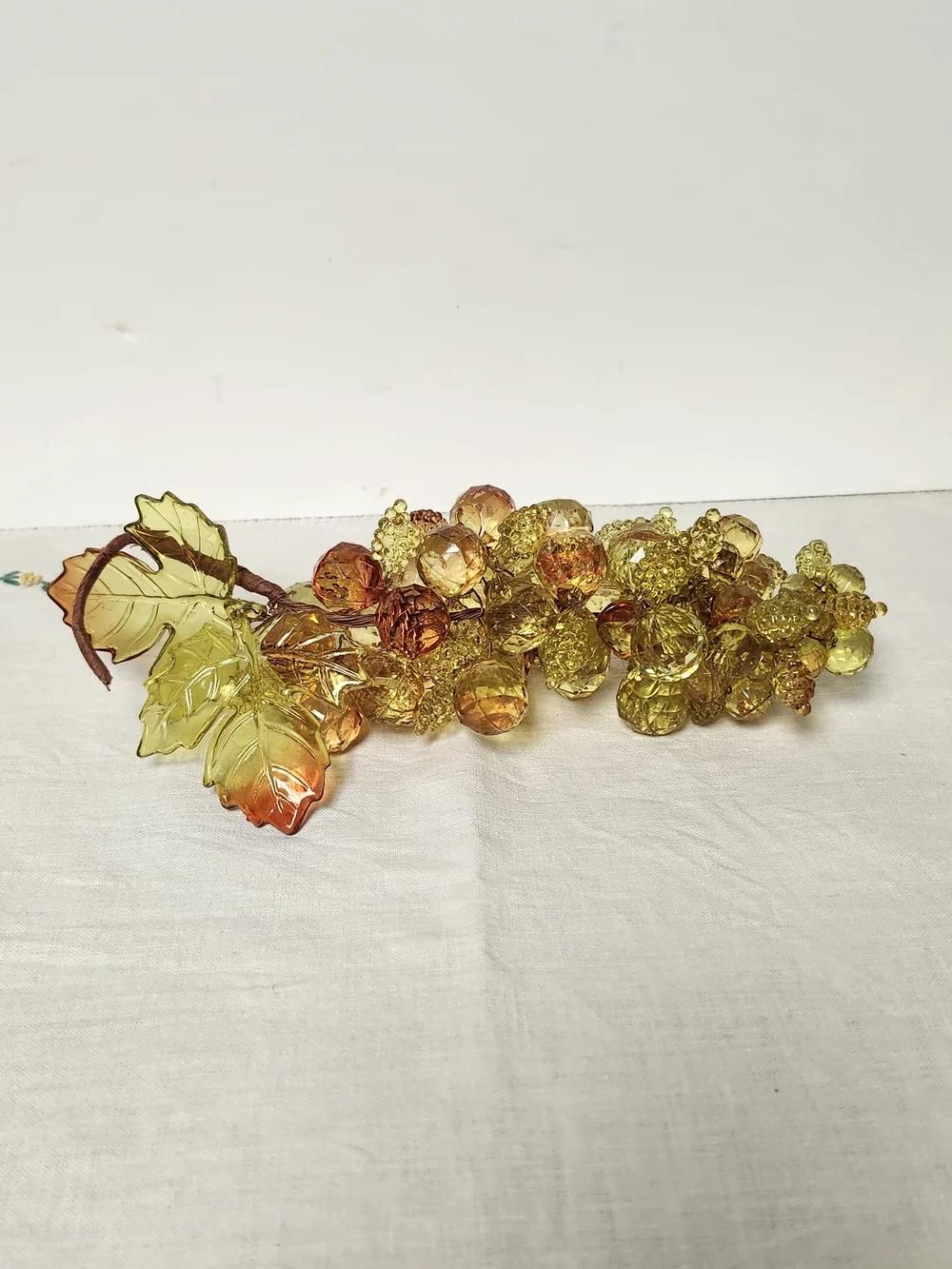 Vintage Faceted Lucite Acrylic 8”Glass Grape Cluster Table Accent